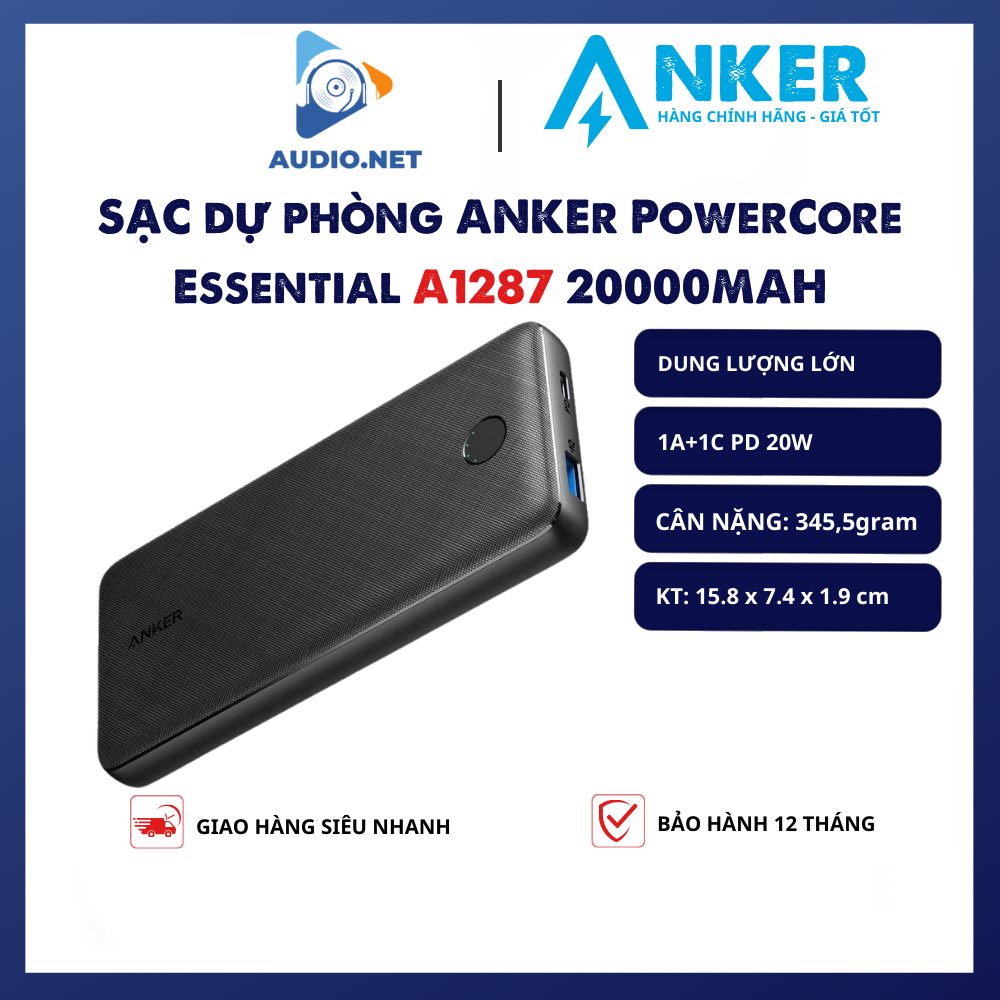 Sạc Dự Phòng ANKER PowerCore Metro Essential A1287 20.000 PD - (Bảo ...