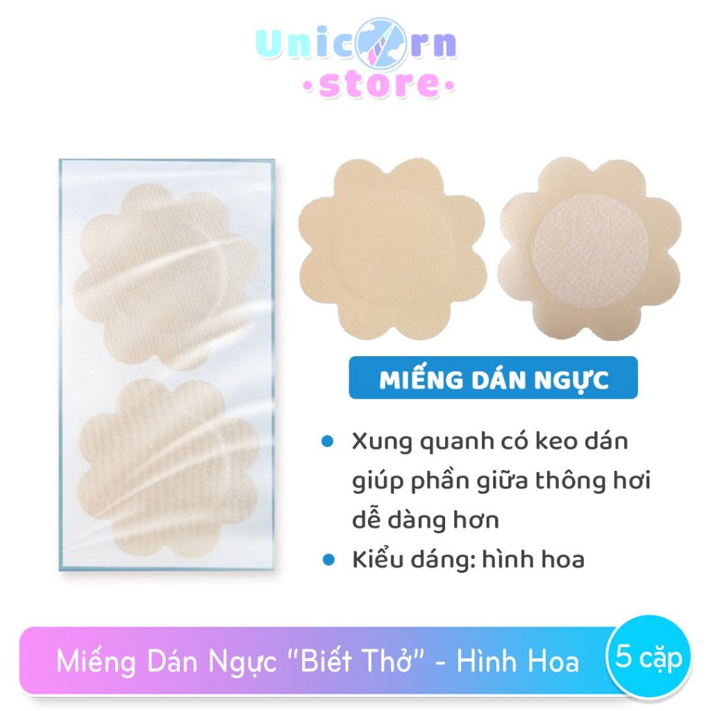 Set 5 Cặp ( 10 Miếng ) Dán Ngực Satin Siêu Mỏng Thoáng Khí Cao Cấp