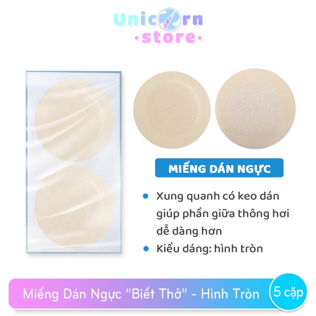 Set 5 Cặp ( 10 Miếng ) Dán Ngực Satin Siêu Mỏng Thoáng Khí Cao Cấp