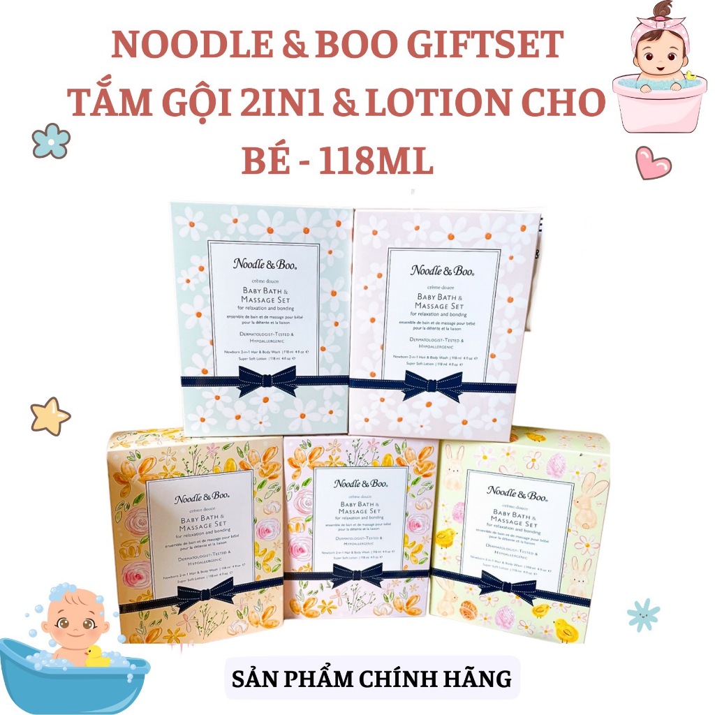 [CHÍNH HÃNG]Bộ Sản Phẩm Newborn 2in1 Tắm Gội và Lotion Noodle & Boo cho ...