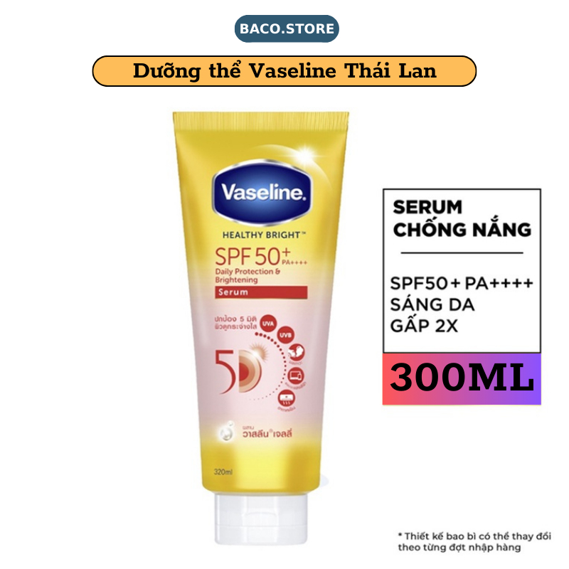 Sữa Dưỡng Thể Vaseline 10X Dưỡng Trắng Da Toàn Thân Vaseline 10X Healthy Bright Gluta HYA Thái Lan 260-300-330ml Body