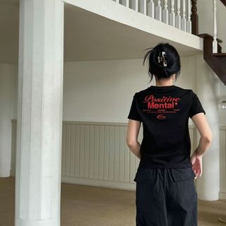 Áo thun nữ POSITIVE MENTAL baby tee áo babytee trơn basic form ôm chất thun 230gsm y2k [A247]