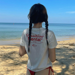 Áo thun nữ POSITIVE MENTAL baby tee áo babytee trơn basic form ôm chất thun 230gsm y2k [A247]