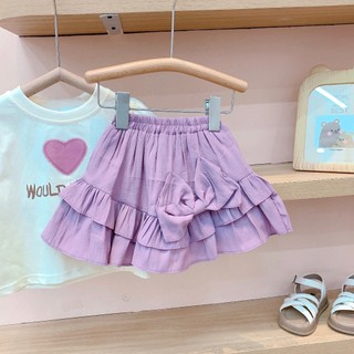 Quần áo hè bé gái, áo thun và váy bèo tím cho bé 9-27kg S1313 |Tiểu Yến KID