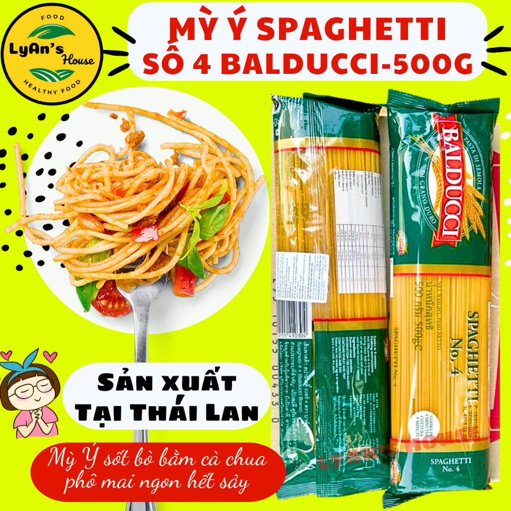 MÌ Ý SPAGHETTI BALDUCCI SỐ 4 - 500G Mỳ ý sợi tròn thơm ngon hợp sốt cà ...