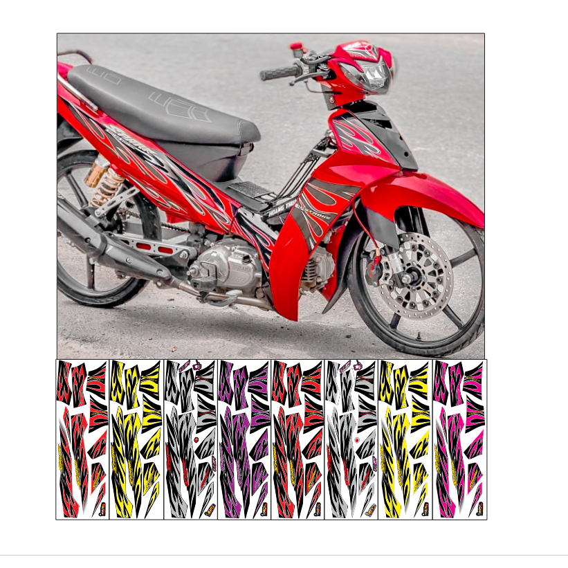 Tem sirius lửa v3 đủ màu chất liệu là decal 3 lớp cao cấp không ố vàng ...