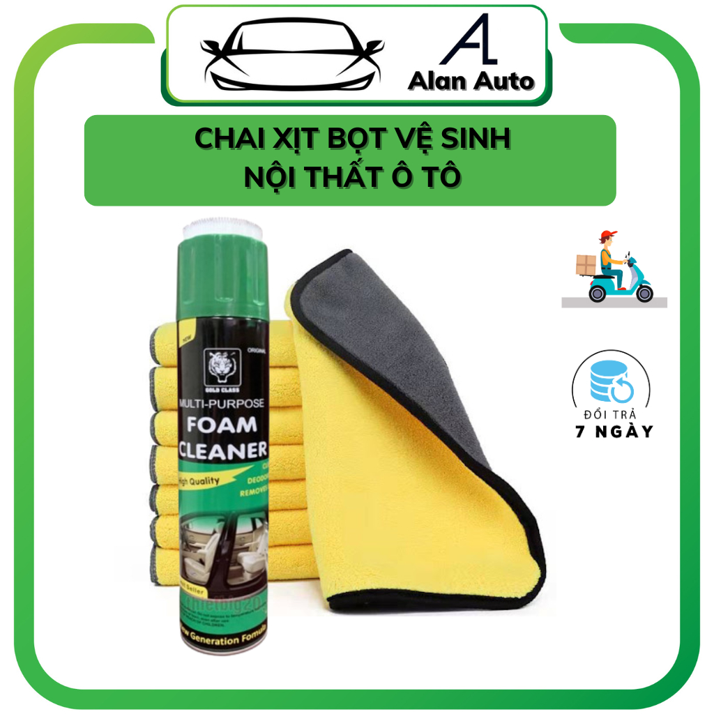 Chai xịt bọt vệ sinh ghế xe Ô Tô, Bình Xịt tẩy vệ sinh nội thất Foam Cleaner