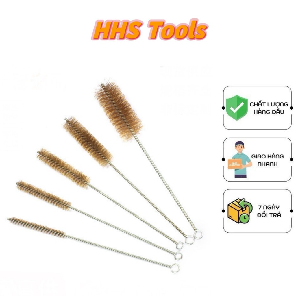 Chổi đồng đánh gỉ sét các cỡ dùng vệ sinh, cọ rỉ sửa chữa máy móc, linh ...