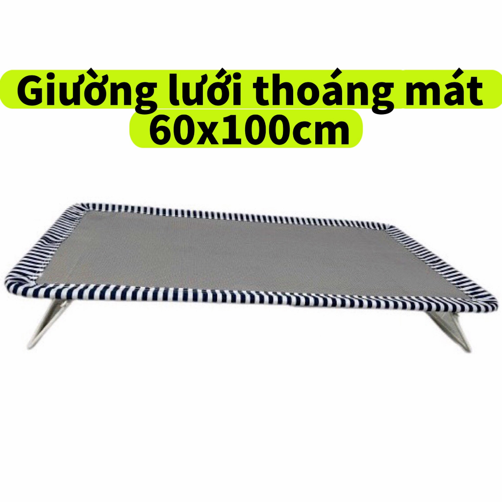 Giường lưới điều hoà 100cm x 60cm Vuông tròn , GIƯỜNG LƯỚI AN TOÀN CHO BÉ