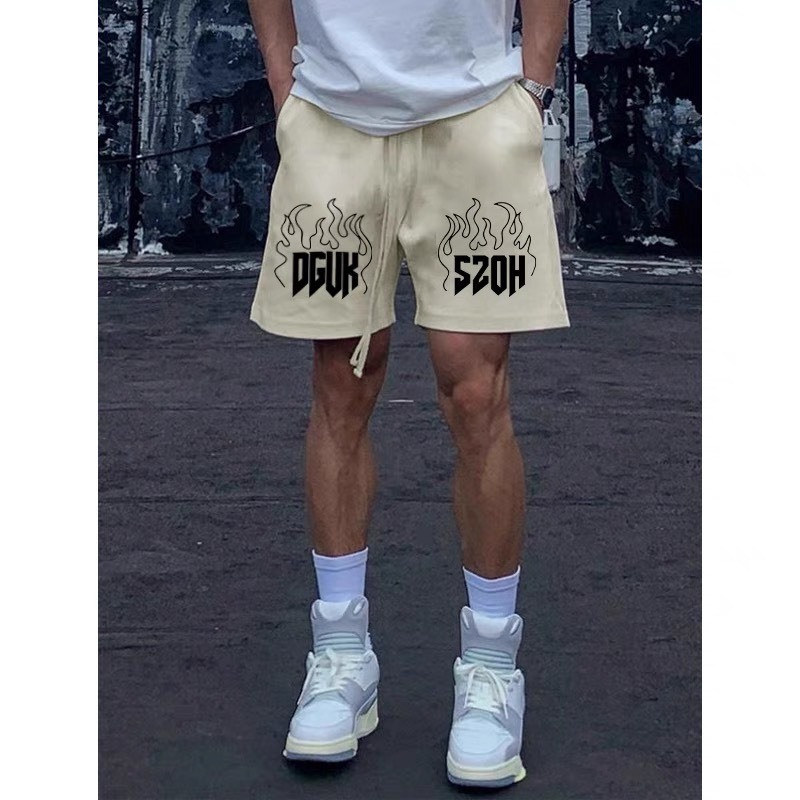 Quần Nỉ Ngố Nam Họa Tiết Hình Lửa S20H Jayzey Short Thun Đùi Dày Dặn Có Túi Kết Hợp Dây Rút