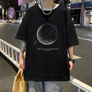 Áo Thun Nam Nữ Form Rộng Tay Lỡ Hình Hệ Hành Tinh, Áo Phông Unisex Chất Cotton65 Mát Mịn Thấm Hút Mồ Hôi #2024