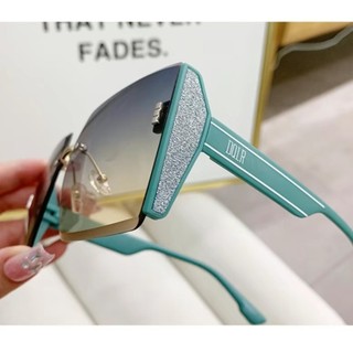 Tặng bao da Kính mát gọng vuông cho nữ chống tia UV400 phong cách Âu Mỹ - Trang sức Bé Heo BHMK7