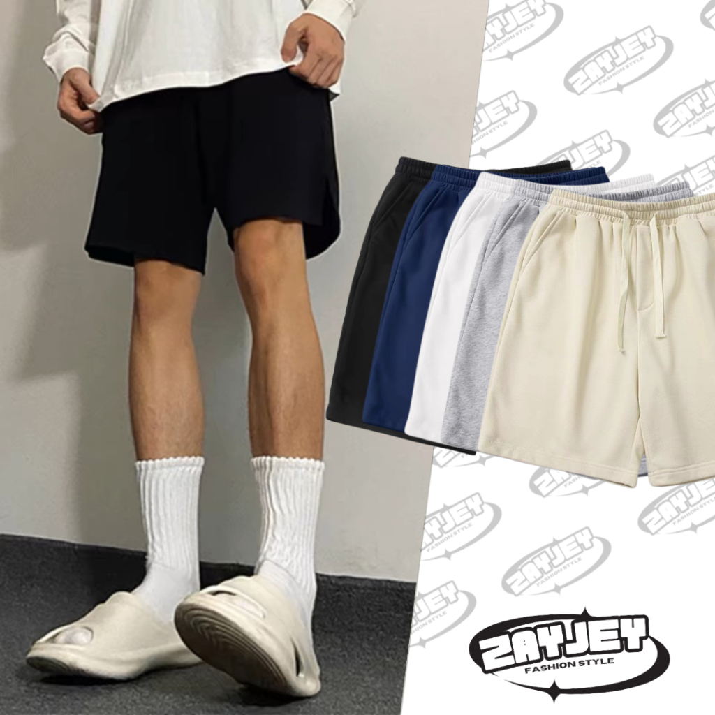 Quần Thun Ngố Nam Trơn JAYZEY Short Nỉ Đùi Dày Dặn Có Túi Kết Hợp Dây Rút