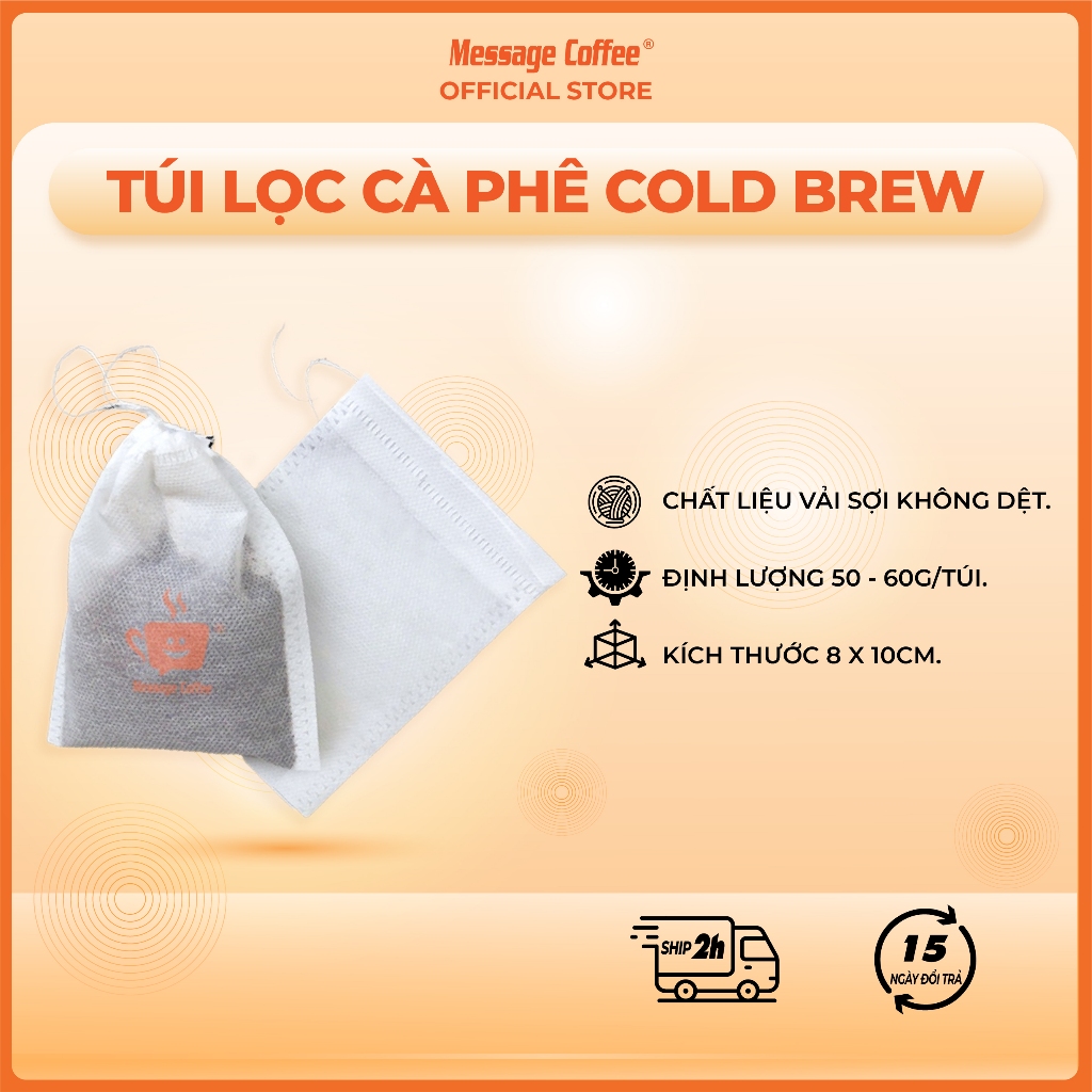 Túi lọc trà, túi ủ cà phê Cold Brew làm bằng vải không dệt có dây rút ...