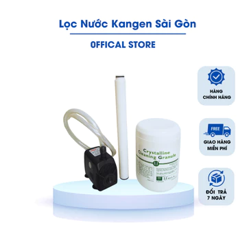 Combo Lõi Giả + Máy Bơm + 1Kg Bột Acid Dùng Vệ Sinh Máy Lọc Nước Điện Giải Trevi