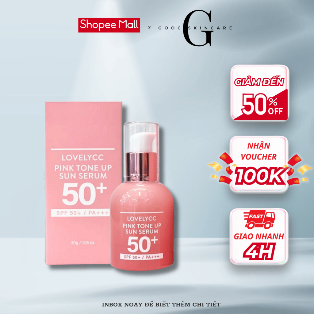 [Hộp Hồng] Serum Lovelycc Pink Tone Up Sun Serum SPF 50+ PA++++ 30ml ...