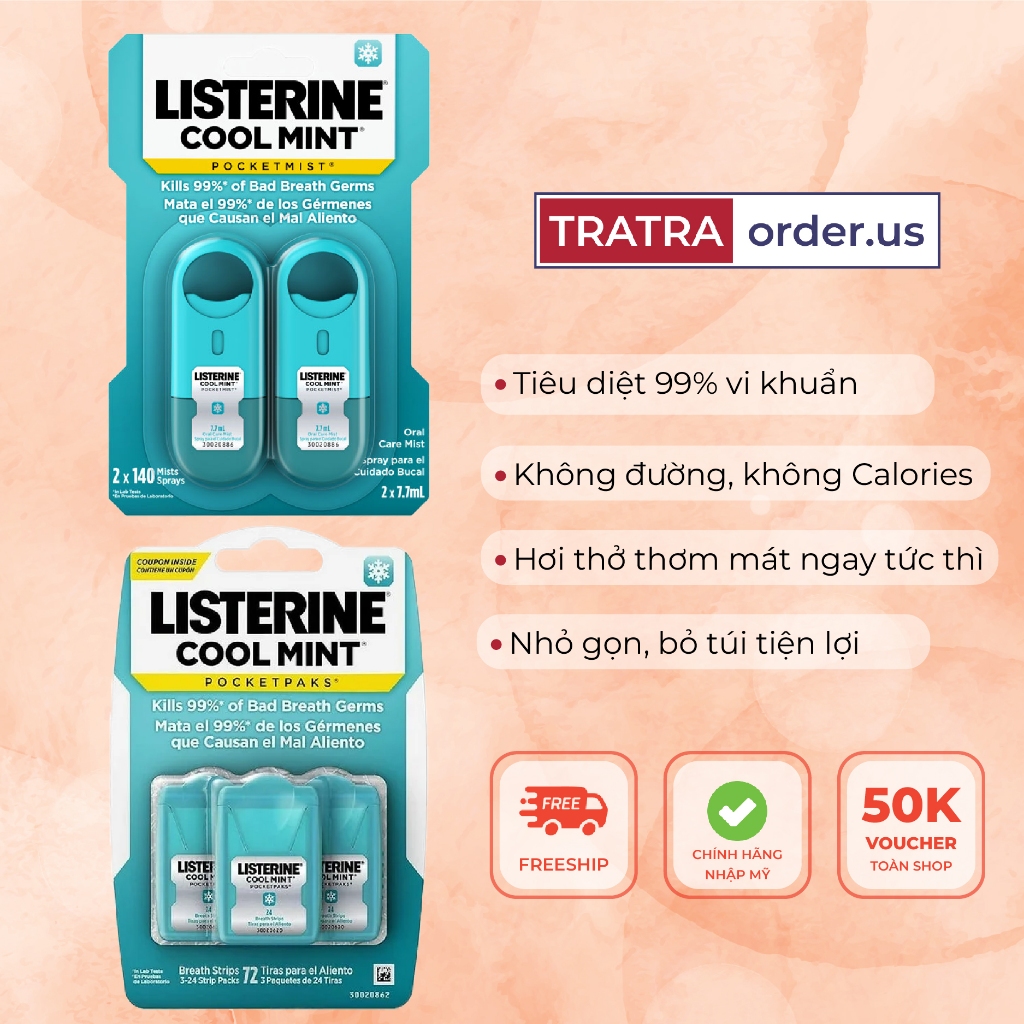 Xịt thơm miệng/Miếng ngậm Thơm Miệng Listerine Cool Mint | BigBuy360 - bigbuy360.vn