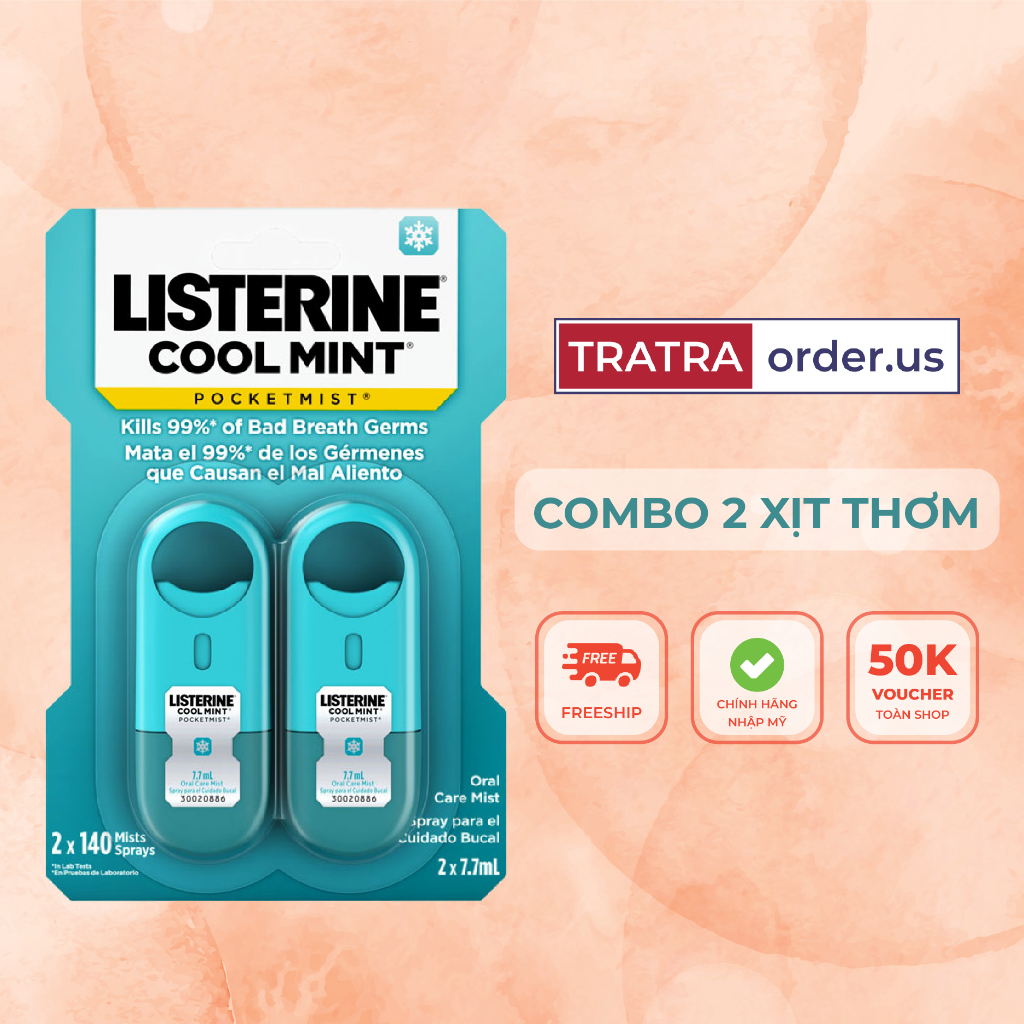 Xịt thơm miệng/Miếng ngậm Thơm Miệng Listerine Cool Mint | BigBuy360 - bigbuy360.vn