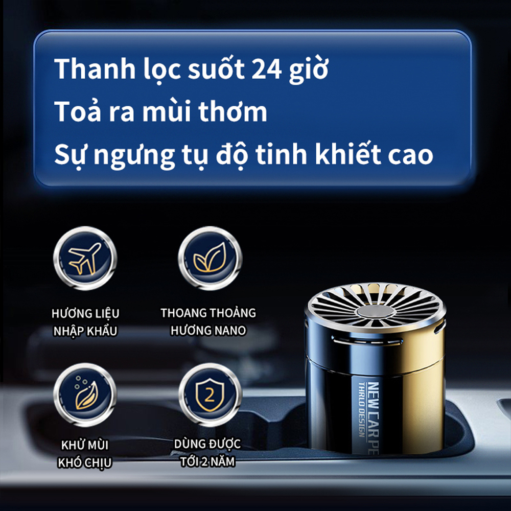Sáp Thơm Ô Tô Cao Cấp - Nước Hoa Xe Hơi Chống Say, Khử Mùi và Làm Thơm Không Khí Ô Tô - Thiết kế sang trọng