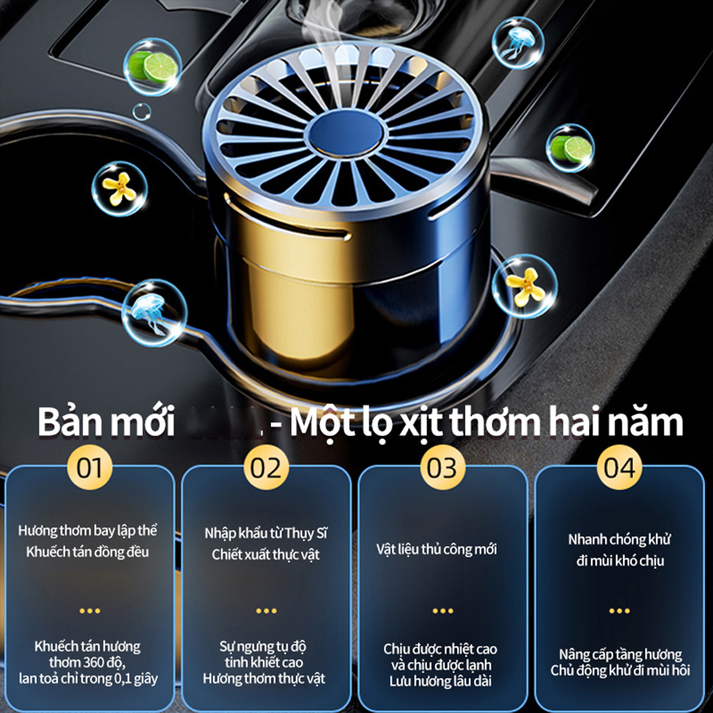 Sáp Thơm Ô Tô Cao Cấp - Nước Hoa Xe Hơi Chống Say, Khử Mùi và Làm Thơm Không Khí Ô Tô - Thiết kế sang trọng