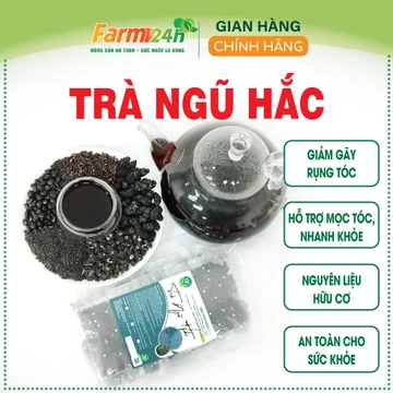 Trà ngũ hắc (gạo lứt, đậu đen, mè đen, kỳ tử đen, dâu tằm), đã rang thơm,kích thích mọc tóc, đẹp da, ngừa bạc tóc sớm