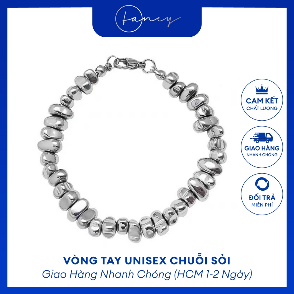 Vòng Tay Nam Thép Tian Mạ Bạc. Lắc Tay Nam Titan Sáng Bóng. Vòng Tay Lắc Tay Cho Nam Free Size | Fancy