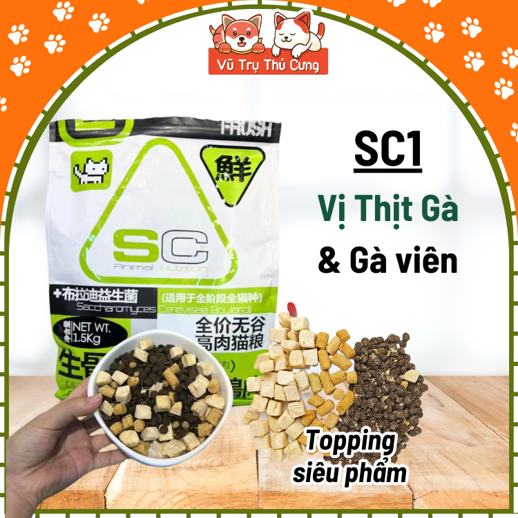 Hạt Cho Mèo SC Đạm Cao, Không Độn Ngũ Cốc