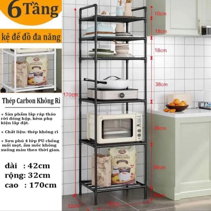 Kệ Để Đồ Đa Năng - Kệ Nhà Bếp, Kệ Phòng Khách, Phòng Ngủ 6 Tầng Khung Thép Cacbon Cứng Cáp | BigBuy360 - bigbuy360.vn