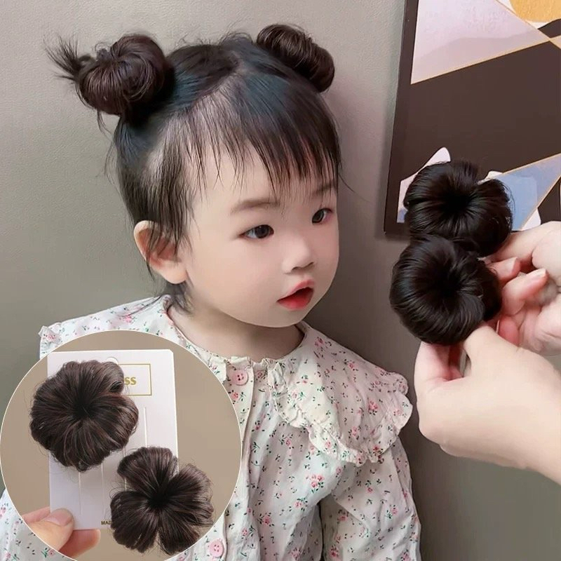 [Tặng Chỏm Tóc] Búi Tóc Giả Cho Bé Kiểu Na Tra – Kẹp Búi Mini Siêu Dày, Dễ Thương Dễ Kẹp Cho Trẻ Em
