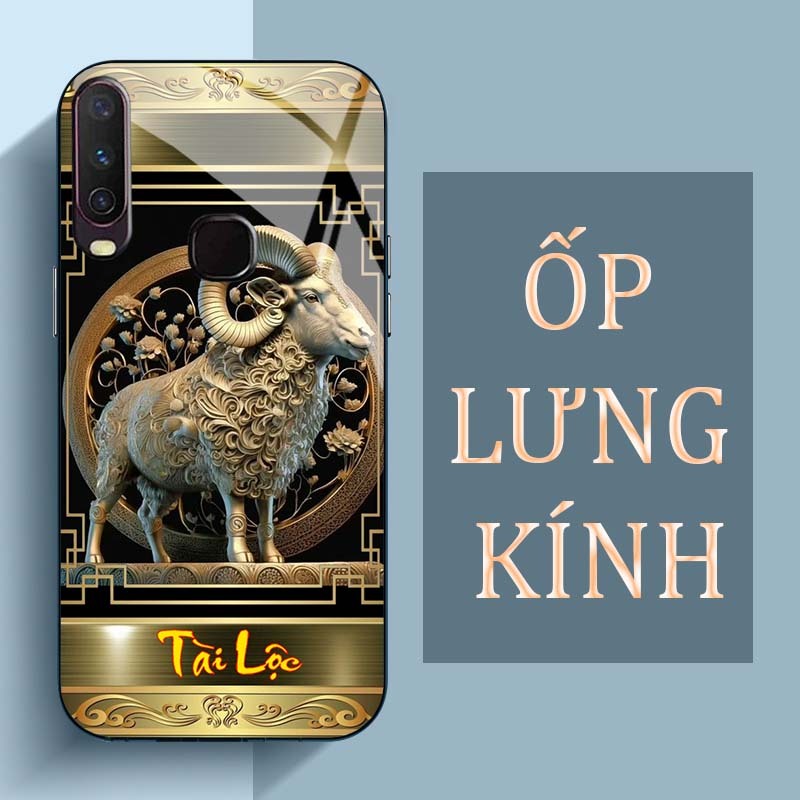 Ốp Lưng VIVO U10, Y11, U12, Y15, Y17, Y19 Mặt Lưng Kính Cường Lực In Hình 12 con giáp Tài Lộc