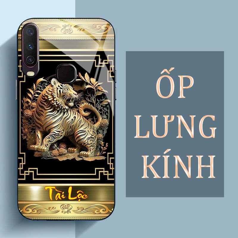 Ốp Lưng VIVO U10, Y11, U12, Y15, Y17, Y19 Mặt Lưng Kính Cường Lực In Hình 12 con giáp Tài Lộc