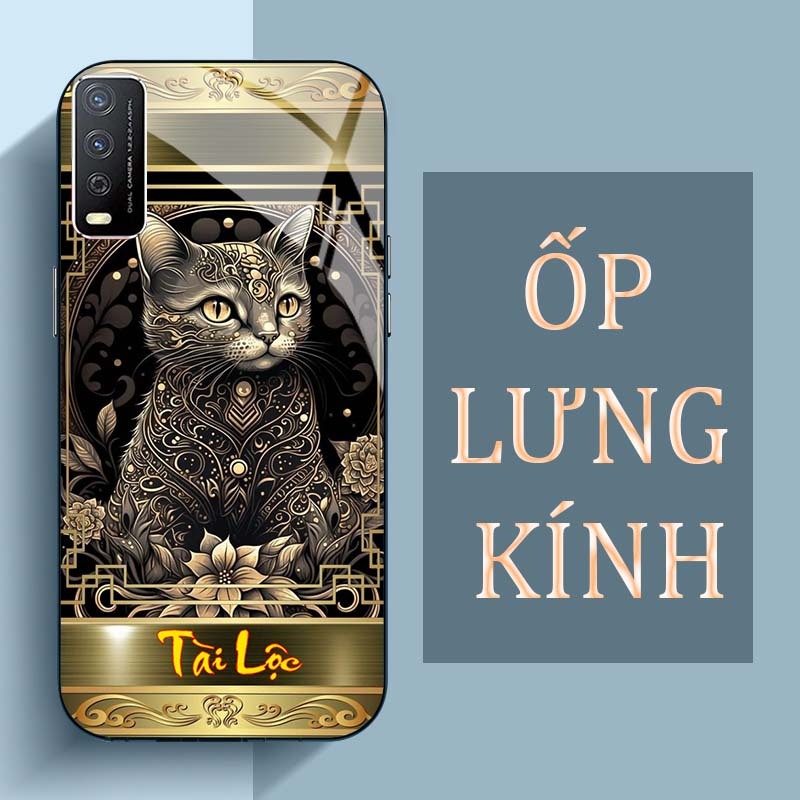 Ốp Lưng VIVO Y12S, Y20, Y20S Mặt Lưng Kính Cường Lực In Hình 12 con giáp Tài Lộc