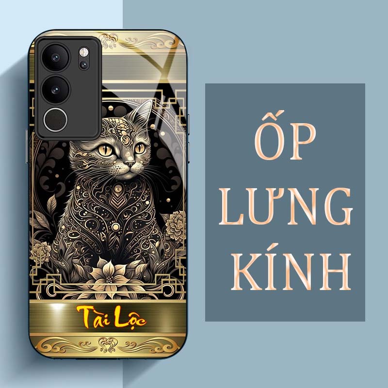 Ốp Lưng VIVO V29 5G, V29 PRO 5G Mặt Lưng Kính Cường Lực In Hình 12 con giáp Tài Lộc