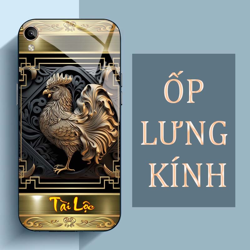 Ốp Lưng VIVO Y91C Mặt Lưng Kính Cường Lực In Hình 12 con giáp Tài Lộc