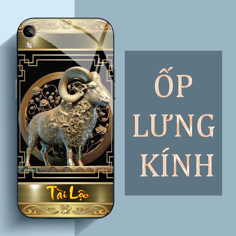 Ốp Lưng VIVO Y91C Mặt Lưng Kính Cường Lực In Hình 12 con giáp Tài Lộc