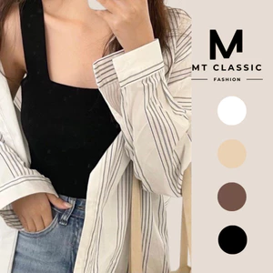 Áo hai dây có mút ngực, áo croptop thun cotton co giãn 4 chiều mềm mát, bản dây áo 3cm - MT CLASSIC