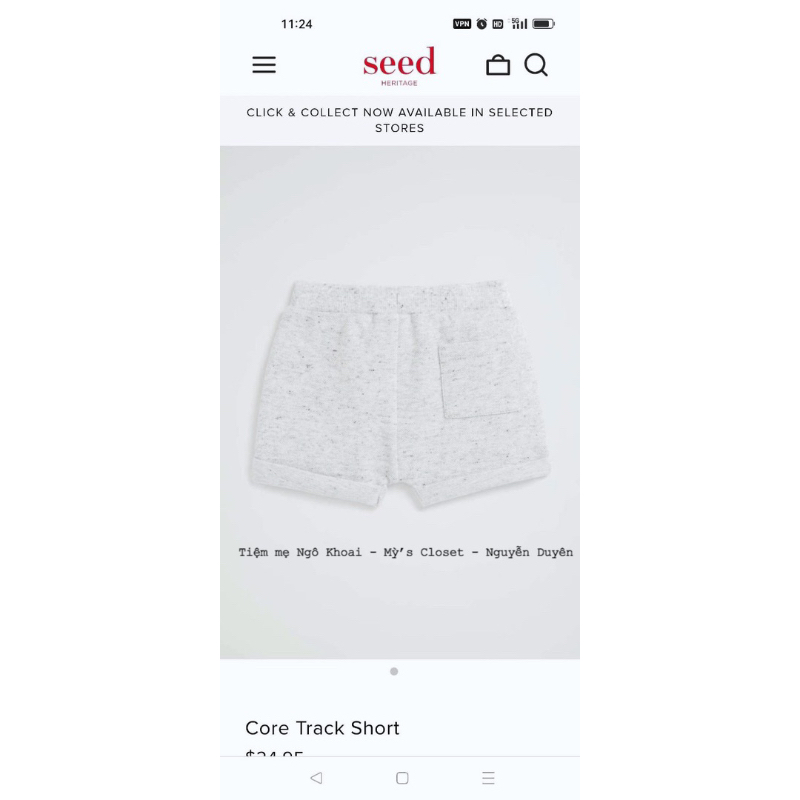 [MD93]  SEED Quần ngắn chất liệu cotton da cá mềm mát, thoáng khí cho bé