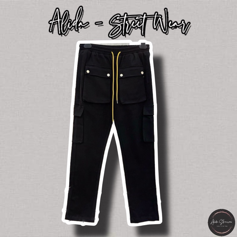 ⚡️[Hight Quality] Quần Rhude Túi Hộp Phối Cúc Bấm Dây Cam Sang Trọng - Phong Cách Street Wear Đường Phố - Chất liệu Kaki
