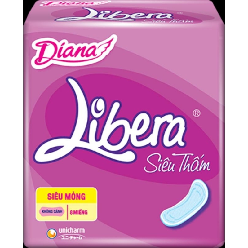 Lốc 6 gói Diana siêu thấm Libera  dày/mỏng tùy chọn