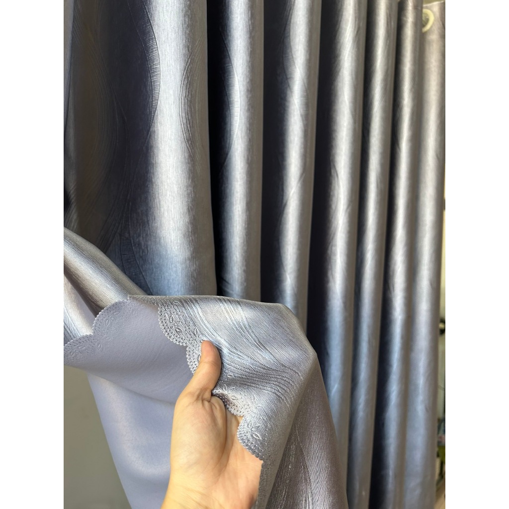 Rèm khoen màu xám nhạt, chống nắng cản sáng, cửa sổ, cửa chính, vách ngắn, gách lửng, chống nắng 90%