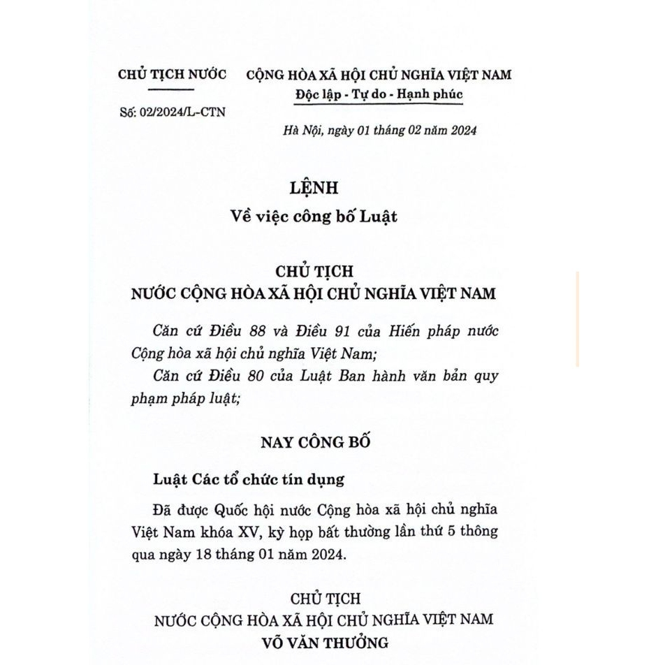 Ảnh Sách- Luật Các Tổ Chức Tín Dụng (2024) 3