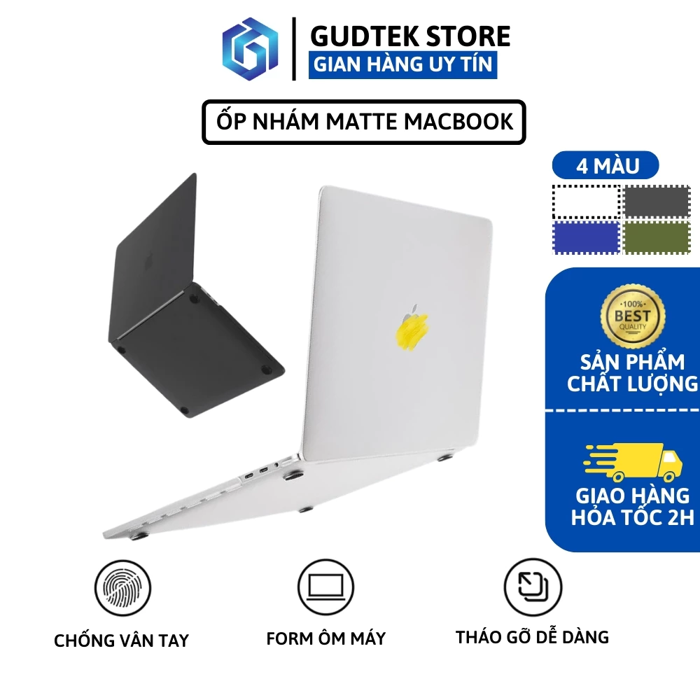 Ốp Macbook Nhám, Case Macbook Matte Bảo Vệ Máy, Nhiều Màu