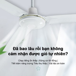 OOKAS Quạt trần Classic 3 cánh điện cơ gió mạnh màu trắng, Quạt cho phòng khách/trường học