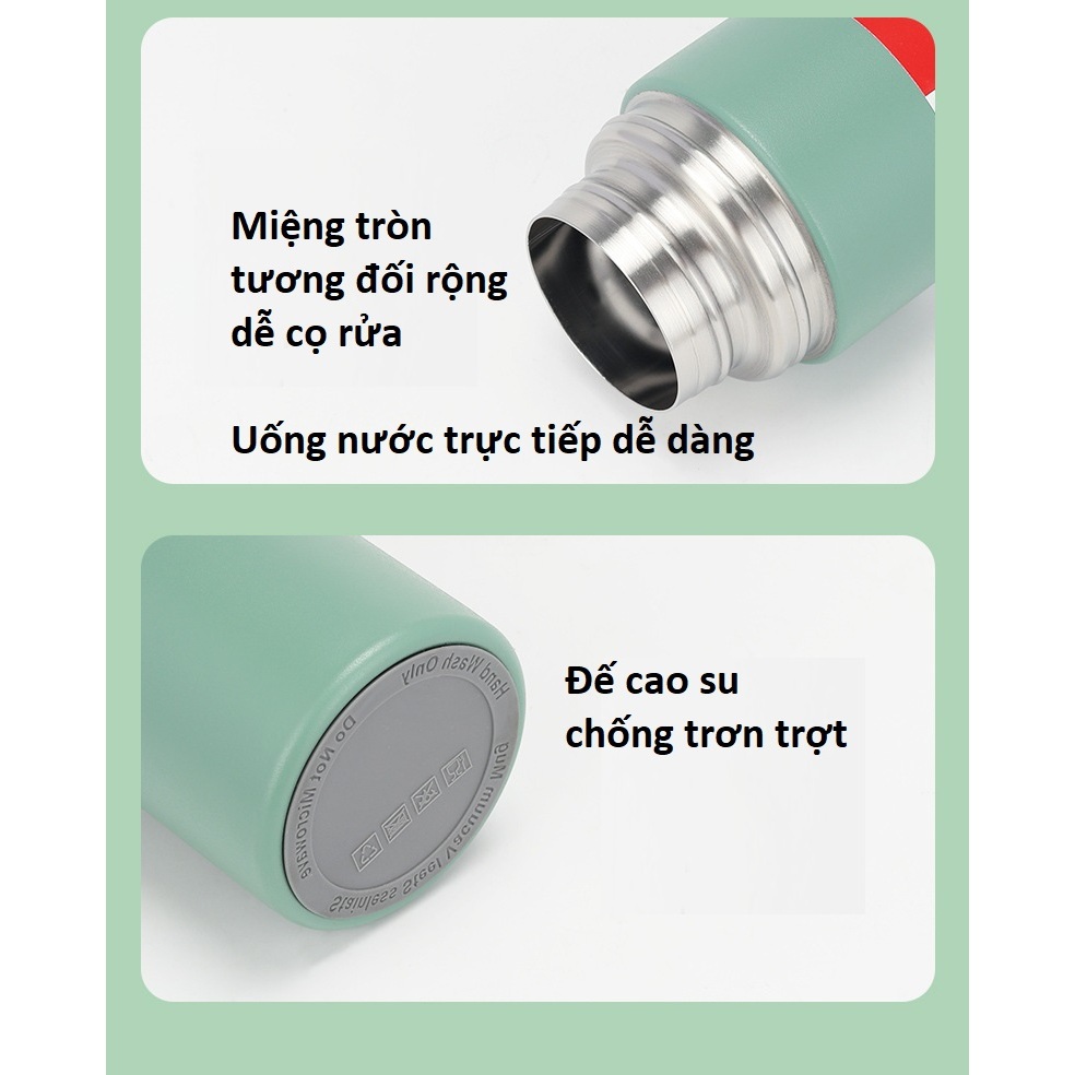 Set bình nước giữ nhiệt du lịch kèm thêm 2 cốc uống inox 304 dung tích 500ml  màu đẹp