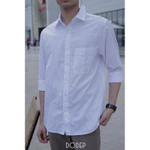 DODEP Áo sơmi nam cotton linen tay dài Trắng, Đen — ảnh 7