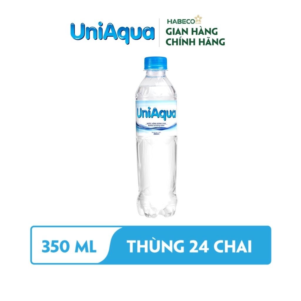 Ảnh Thùng 24 chai nước uống đóng chai UniAqua - HABECO (350ml/chai) 1
