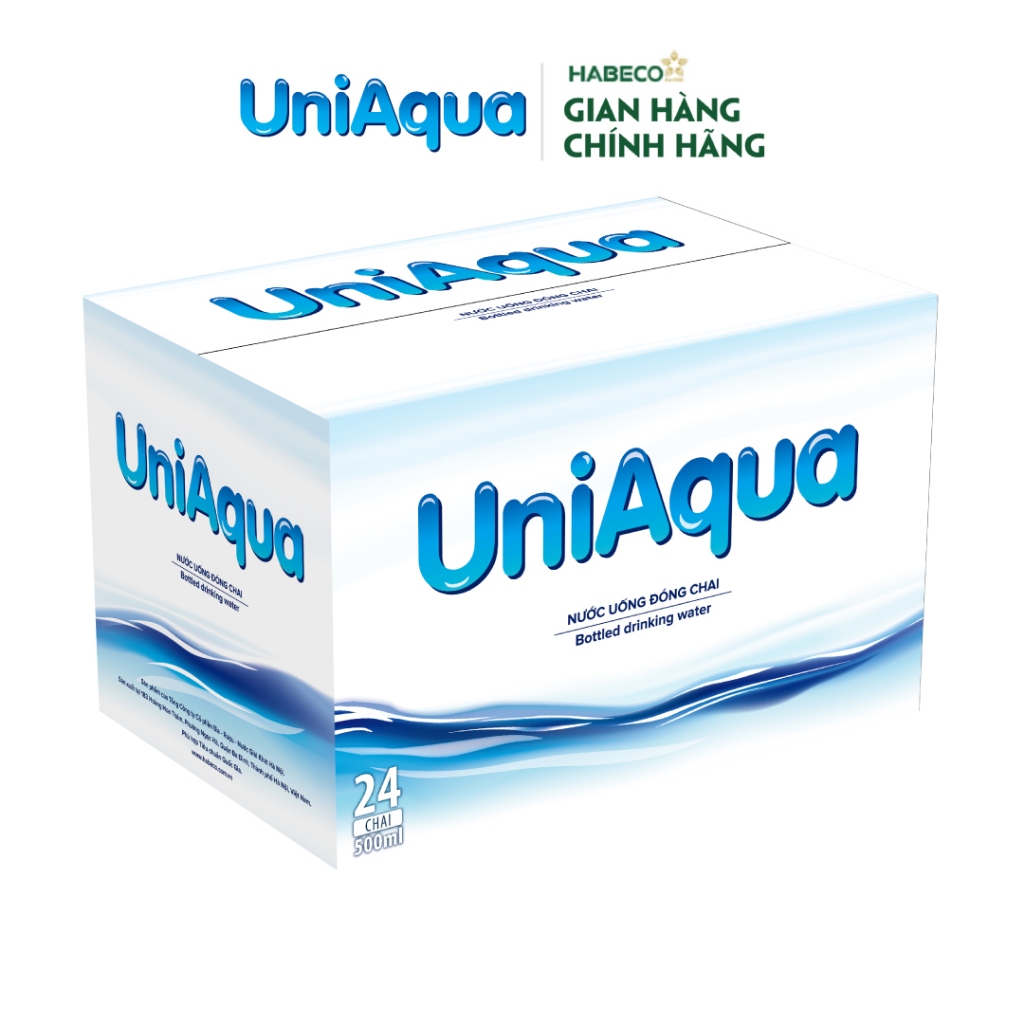 Ảnh Thùng 24 chai nước uống đóng chai UniAqua - HABECO (500ml/chai) 3