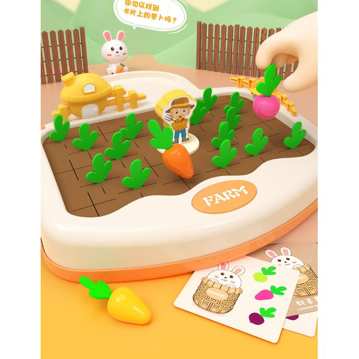 Đồ Chơi Nhổ Cà Rốt Thỏ Cà Rốt Cho Bé Phân Biệt Màu Sắc Trò Chơi Ghi Nhớ Montessori Đồ chơi cho bé - PUPU HOUSE