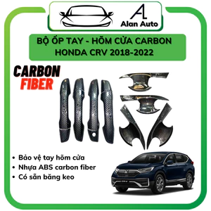 Ốp tay cửa, ốp hõm cửa xe Honda Crv 2021,2022 Nhựa ABS carbon và mạ crom cao cấp, bảo vệ chống xước tay cửa