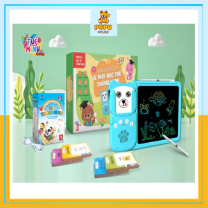 Máy đọc thẻ Flashcard song ngữ Anh Việt kết hợp bảng viết tự xóa thông minh LCD Máy đọc viết thông minh - PUPU HOUSE